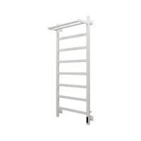 Полотенцесушитель электрический Grota Lore 530х1200 RAL9016 EL 120x55 см, подключение справа, слева, скрытое подключение справа, матовый белый, лесенка, из стали, с полкой