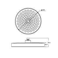 Верхний душ 1 режим, 300 мм, черный AQUAme AQM8601MB