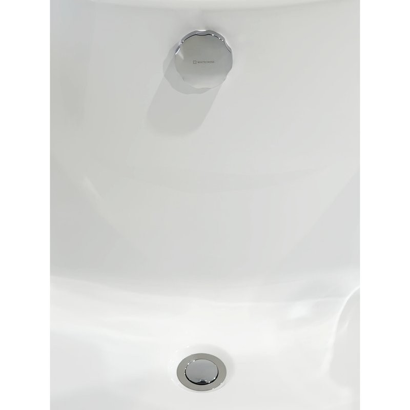 Слив-перелив для ванны WHITECROSS SPWC60 SPWC60CR 50 мм, полуавтомат, глянцевый хром, с сифоном