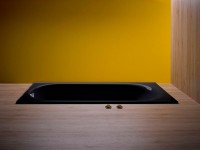 Стальная ванна Bette Comodo 180x80 см, встраиваемая, черная матовая, на ножках, с самоочищающимся покрытием, с шумоизоляцией