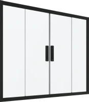Шторка на ванну Kubele DE019 P4-MAT-BLMT 210х150 см, профиль матовый черный