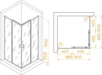 Душевой уголок RGW Passage PA-030B 90x90 см, профиль черный, стекло матовое