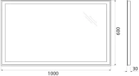 Зеркало BelBagno SPC-GRT-1000-600-LED-BTN Зеркало BelBagno SPC-GRT-1000-600-LED-BTN