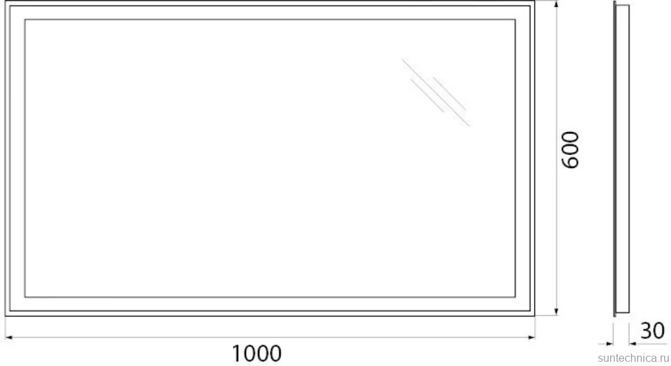 Зеркало BelBagno SPC-GRT-1000-600-LED-BTN