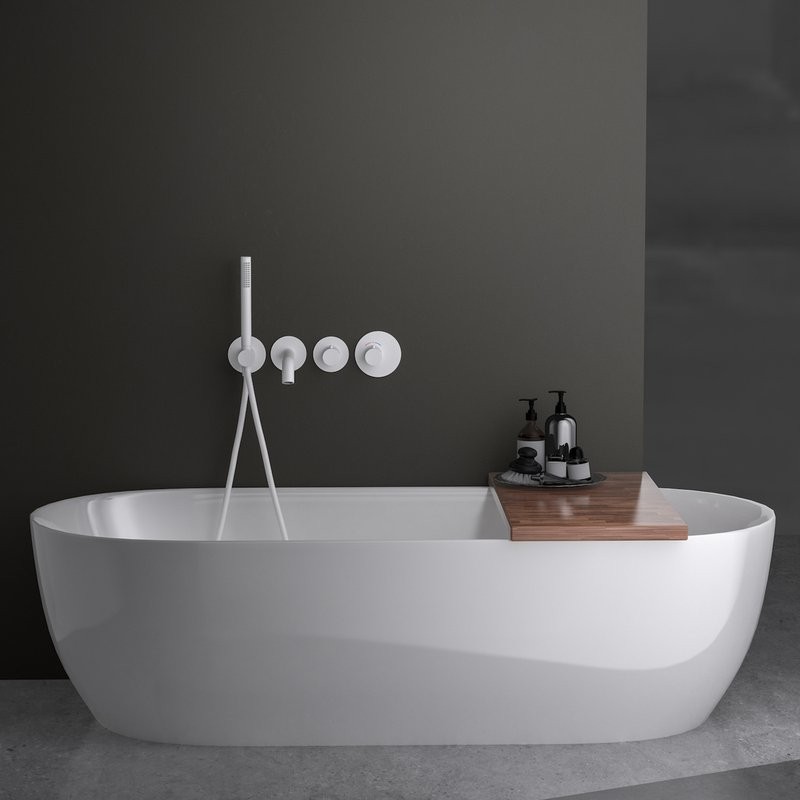 Термостатический смеситель встраиваемый Timo Saona 2324/16YSM С ВНУТРЕННЕЙ ЧАСТЬЮ, для ванны с душем, матовый белый