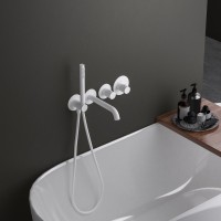 Термостатический смеситель встраиваемый Timo Saona 2324/16YSM С ВНУТРЕННЕЙ ЧАСТЬЮ, для ванны с душем, матовый белый