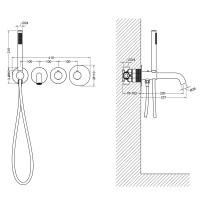 Термостатический смеситель встраиваемый Timo Saona 2324/16YSM С ВНУТРЕННЕЙ ЧАСТЬЮ, для ванны с душем, матовый белый