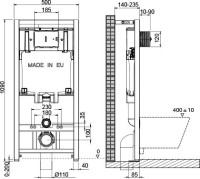 Комплект Унитаз подвесной VitrA Shift 7742B003-0075 белый глянцевый + Крышка 91-003-009 с микролифтом, петли хром + Инсталляция OLI 80 ECO Sanitarblock mechanic 3 в 1 с кнопкой смыва
