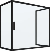 Шторка на ванну Kubele DE019 P2U-MAT-BLMT 150х80 см, профиль матовый черный