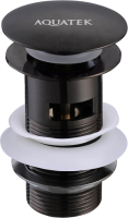 Донный клапан для раковины AQUATEK AQ6001MB с переливом, матовый черный Донный клапан для раковины AQUATEK AQ6001MB с переливом, матовый черный