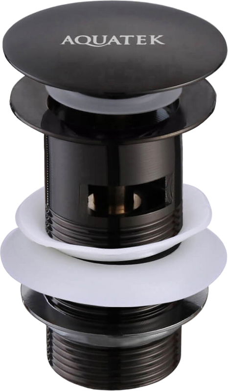 Донный клапан для раковины AQUATEK AQ6001MB с переливом, матовый черный