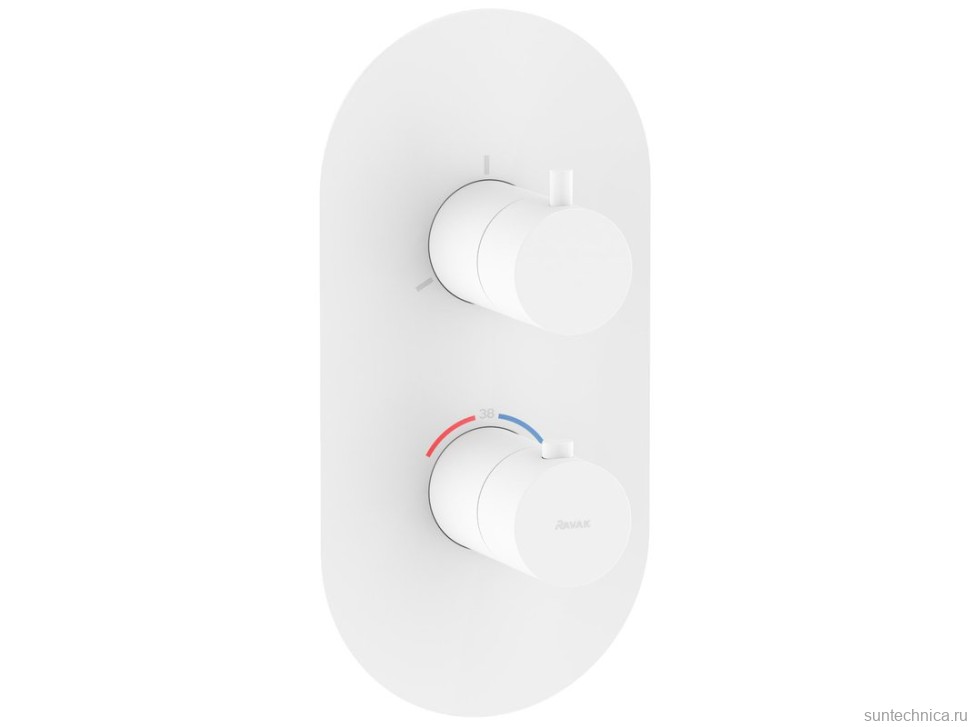 Термостатический смеситель встраиваемый Ravak Espirit ES 067.10WV.O3.RB07C С ВНУТРЕННЕЙ ЧАСТЬЮ, для ванны с душем, белый вельвет