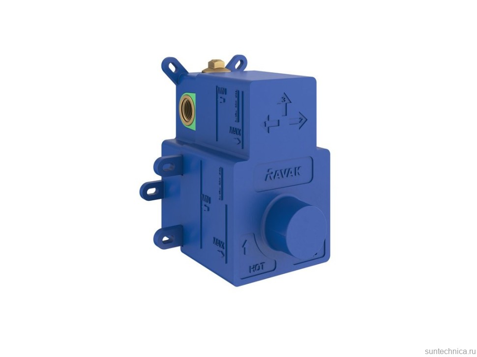 Термостатический смеситель встраиваемый Ravak Espirit ES 067.10WV.O3.RB07C С ВНУТРЕННЕЙ ЧАСТЬЮ, для ванны с душем, белый вельвет