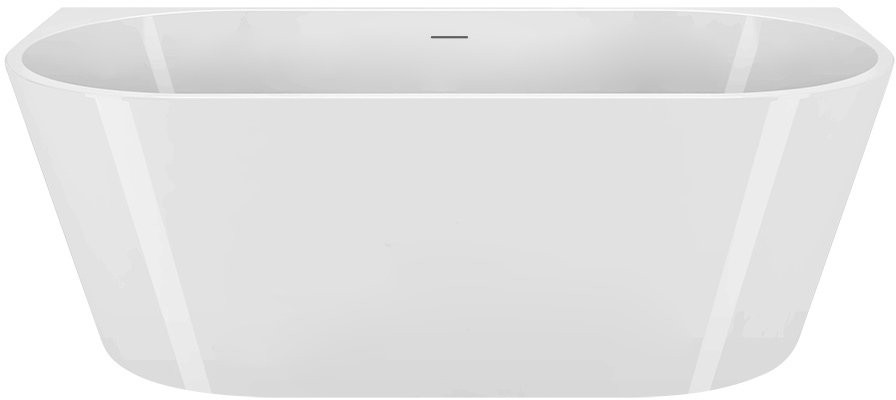 Акриловая ванна BelBagno BB710-1400-750 140x75 см, пристенная, белая, овальная, со сливом-переливом, с донным клапаном