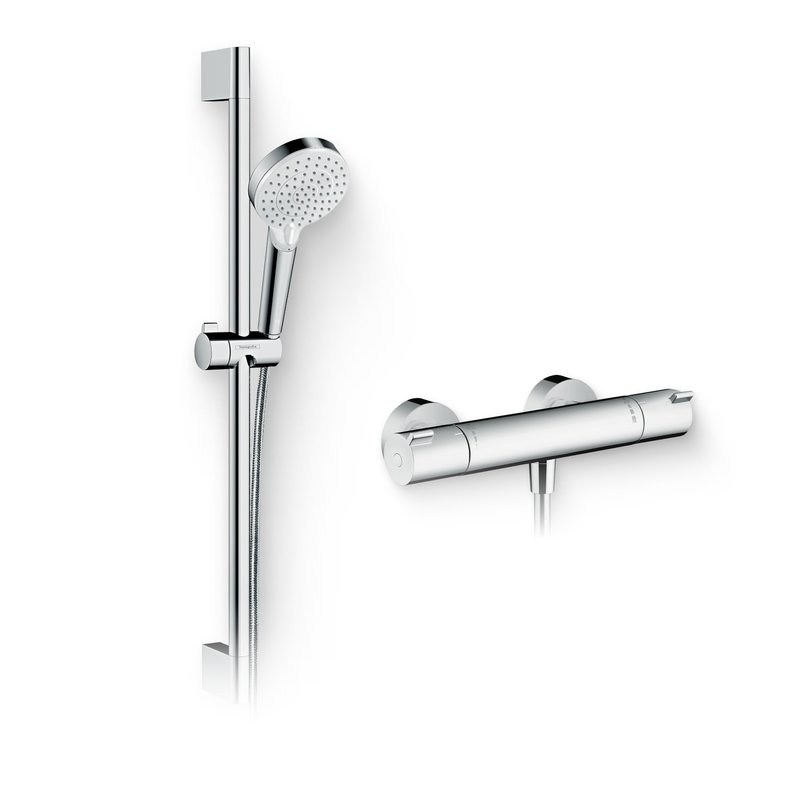 Душевой комплект Термостат Hansgrohe Ecostat 1001 CL ВМ 13211000 для душа + Гарнитур Crometta Vario 650 26532400
