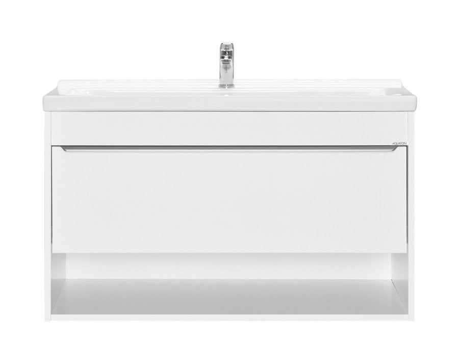 Тумба под раковину без столешницы AQUATON Хоуп 100 подвесная, 1 ящик, матовая белая