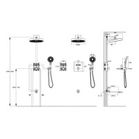 Душевая система встраиваемая с термостатом Bronze de Luxe OMG! 1011GM, графит