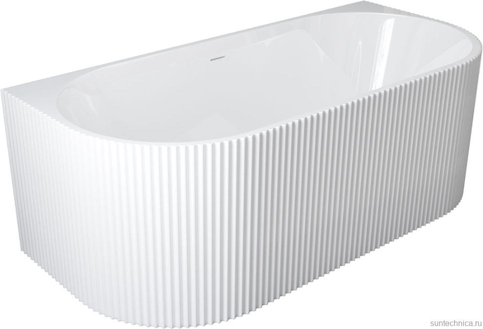Акриловая ванна BelBagno Uno BB713 170x80 см, пристенная, белая, на ножках, со сливом-переливом, с донным клапаном