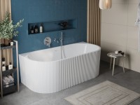 Акриловая ванна BelBagno Uno BB713 170x80 см, пристенная, белая, на ножках, со сливом-переливом, с донным клапаном