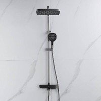 Душевая стойка Rose R1056T оружейная сталь