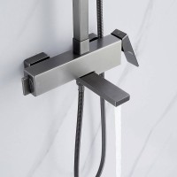 Душевая стойка Rose R1056T оружейная сталь