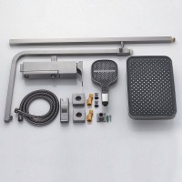 Душевая стойка Rose R1056T оружейная сталь