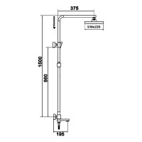Душевая стойка Rose R1056T оружейная сталь