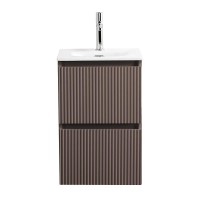 Тумба с раковиной BelBagno Uno-mini 40 подвесная, 2 ящика, матовая бежевая