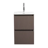 Тумба с раковиной BelBagno Uno-mini 40 подвесная, 2 ящика, матовая бежевая