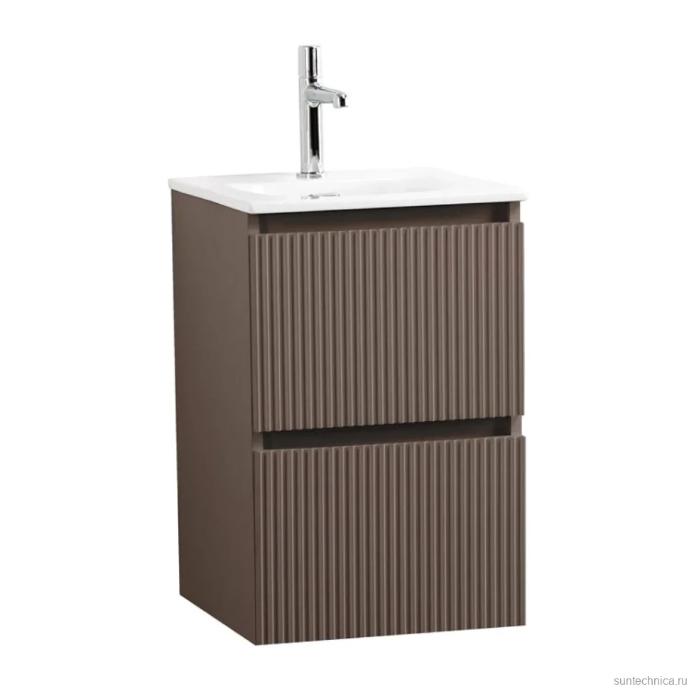 Тумба с раковиной BelBagno Uno-mini 40 подвесная, 2 ящика, матовая бежевая