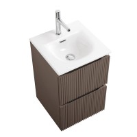 Тумба с раковиной BelBagno Uno-mini 40 подвесная, 2 ящика, матовая бежевая