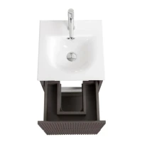Тумба с раковиной BelBagno Uno-mini 40 подвесная, 2 ящика, матовая бежевая