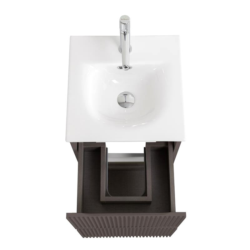 Тумба с раковиной BelBagno Uno-mini 40 подвесная, 2 ящика, матовая бежевая