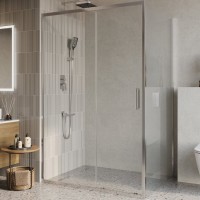 Душевой уголок BelBagno Luce AH-1-130/100-C-Cr профиль хром, стекло прозрачное