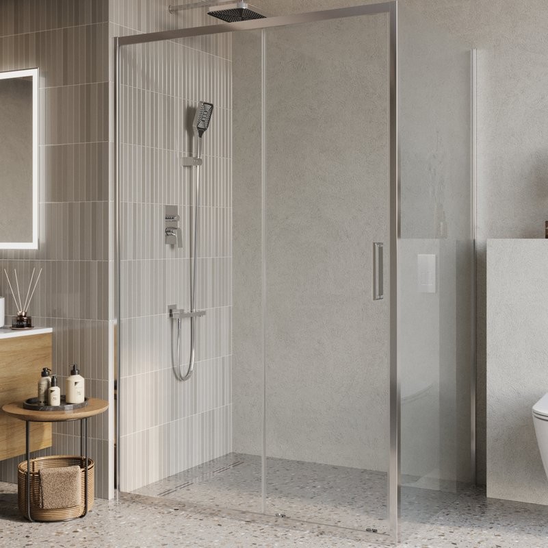 Душевой уголок BelBagno Luce AH-1-130/100-C-Cr профиль хром, стекло прозрачное