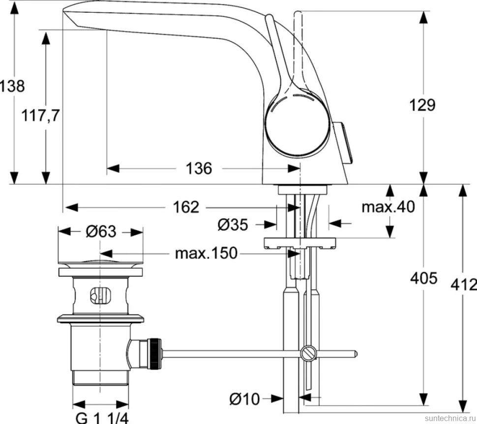 Смеситель для раковины Ideal Standard Melange A4260AA