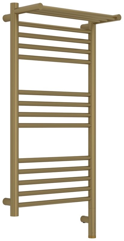 Полотенцесушитель электрический Сунержа Богема 3.1 32-6007-8040 90x45 см, подключение справа, золотой шелк, лесенка, с полкой