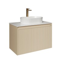 Тумба с раковиной Grossman Кристалл 80 подвесная, матовая бежевая