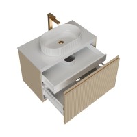 Тумба с раковиной Grossman Кристалл 80 подвесная, матовая бежевая