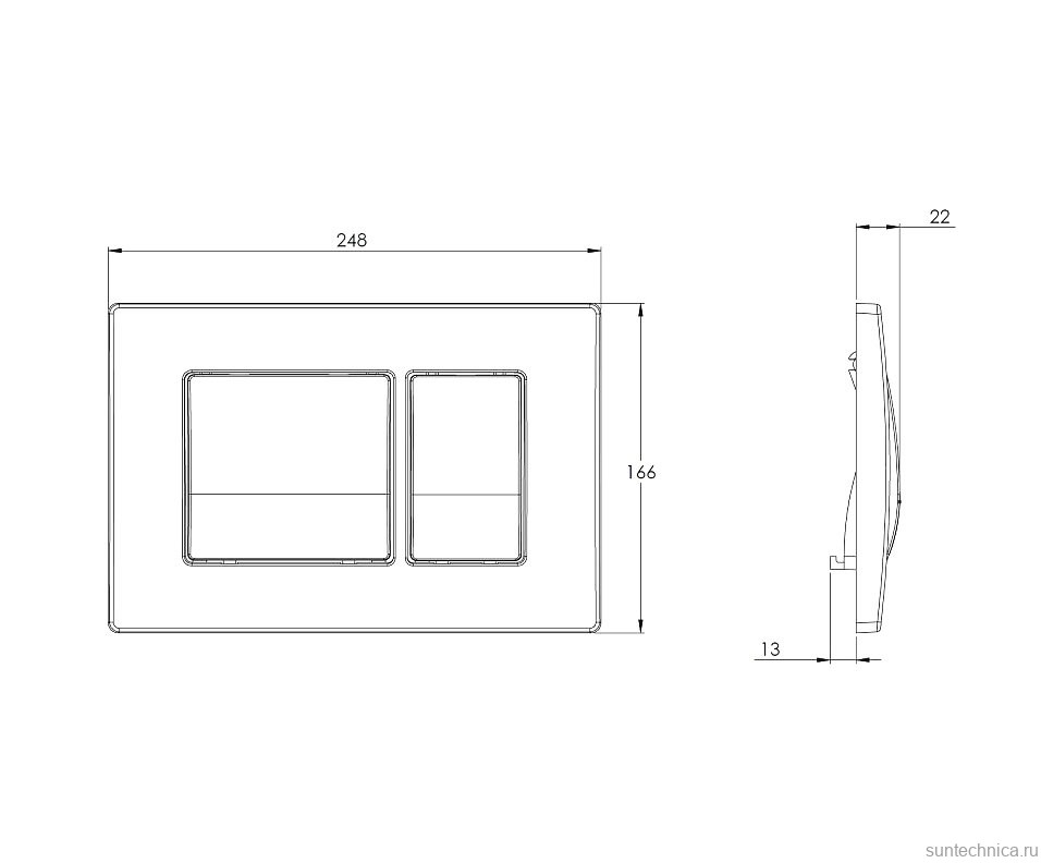 Кнопка смыва для унитаза AZARIO AZ-8200-0032 пластик, цвет глянцевый белый