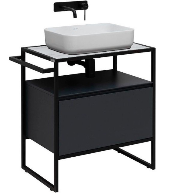 Тумба с раковиной Allen Brau Priority 70 напольная, белый матовый, столешница мрамор