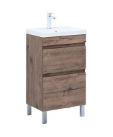 Тумба с раковиной Aquanet Нота new 50 напольная, дуб веллингтон табак