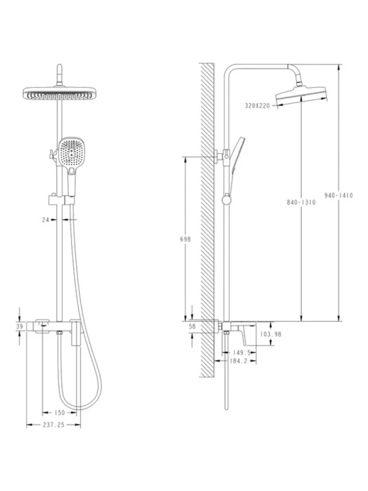 Душевая стойка Haiba HB24831 хром