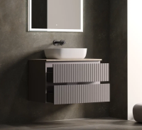 Тумба с раковиной Sancos Snob R 100 см, doha soft, столешница бежевая, раковина CN6008