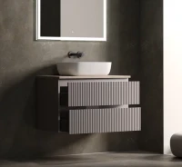 Тумба с раковиной Sancos Snob R 100 см, doha soft, столешница бежевая, раковина CN6008