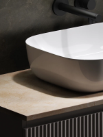 Тумба с раковиной Sancos Snob R 100 см, doha soft, столешница бежевая, раковина CN6008