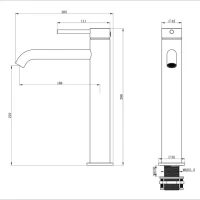 Смеситель для раковины Wonzon & Woghand Stick WW-88239017-BN брашированный никель