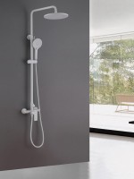 Душевая стойка Abber Weiss Insel AF8020FWL матовая белая Душевая стойка Abber Weiss Insel AF8020FWL матовая белая