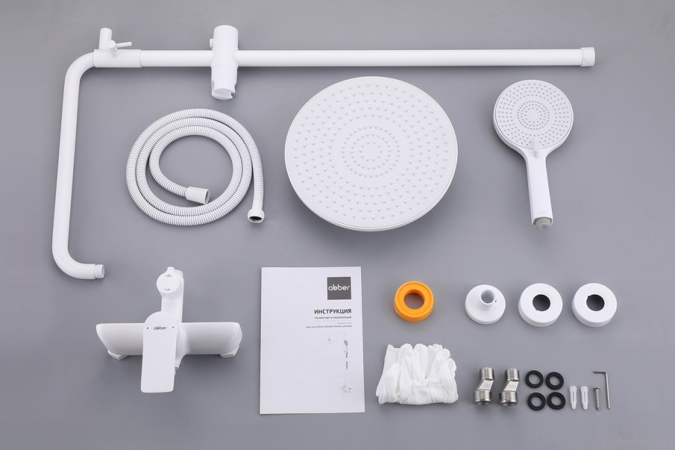 Душевая стойка Abber Weiss Insel AF8020FWL матовая белая