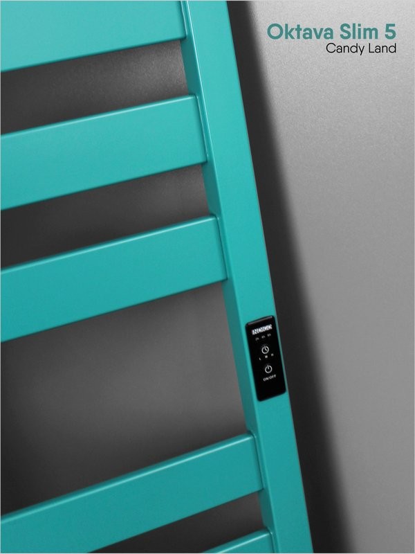 Полотенцесушитель электрический Indigo Oktava Slim 5 LСLOKS5E60-50CLRt бирюзовый